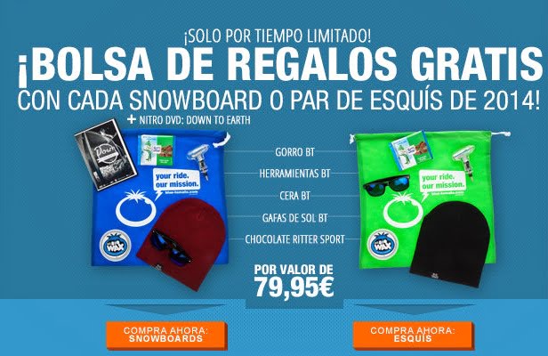 BOLSA GRATIS CON SNOWBOARD O SKIS
