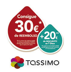 tassimo poromocion Promoción Tassimo: Reembolso 30 Euros + cupón descuento de 20 Euros
