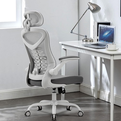 Magic Life Silla de Escritorio Sillas de Oficina Reposabrazos abatible de 90 ° Silla ergonómica para computadora Soporte Lumbar Altura
